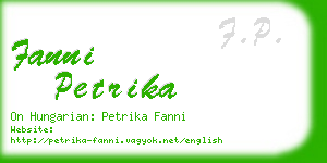 fanni petrika business card